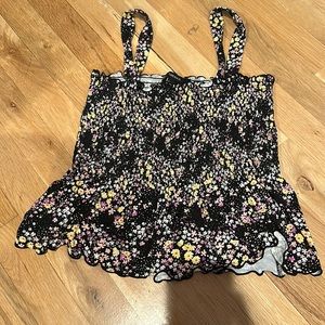 Women’s black floral top